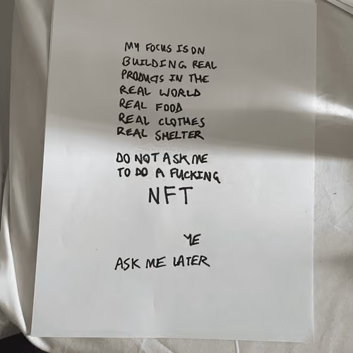 DO NOT ASK ME TO DO A FUCKING NFT