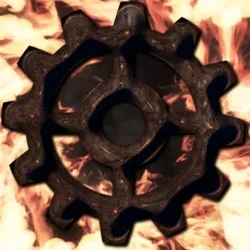 Steampunk Gear in Fire