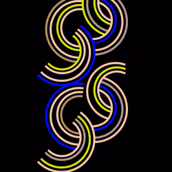 #012 digital poster wave ornament