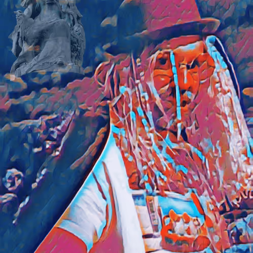 Blue Night Becomes A Statue Night