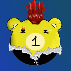 Punk Teddy Bear Billiard Pet Ball Standard 1