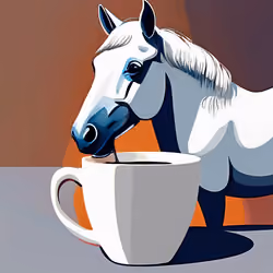 white horse & big coffee