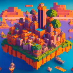 Teradonna Pixel Floating Island #1