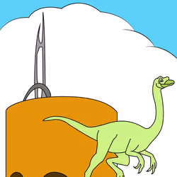 Gallimimus Scratching On The MIT Chapel