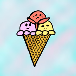 Triple-octo scooped ice cream 