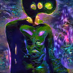 Alien has her own face on her stomach