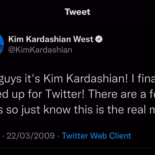Kim K West First Tweet