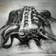 cthulhu  creature legion design charcoal drawing #1