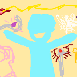 A boy with his imagination