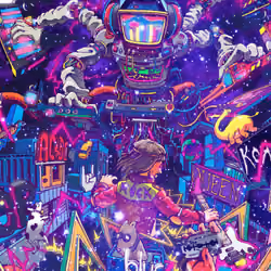 In the future Robot playing music