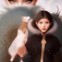 the woman with a cat