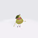 Moving 3D Fitness Pear 1/1 with 5 animations 