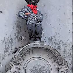 Manneken pis dressed for 14 July French national day