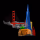 San Fancisco Collection 1c - Golden Gate and Transamerica Pyramid