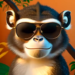 Monkey in sunglasses 2