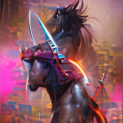 AI Art #1 metallic horse
