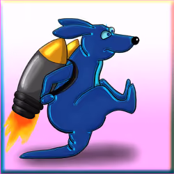 Blue Plastic Kicking Kangaroo #20