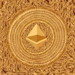 1086 x 1086 | ETH LOGO Gold Ethereum Rises Like the Sun through Gold