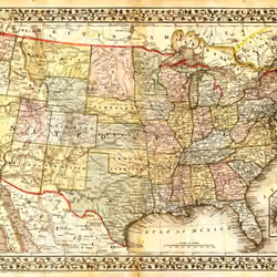 Ancient United States map