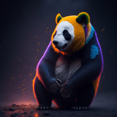colorful panda Art
