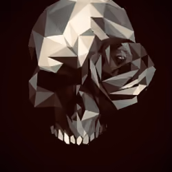 Rose Skull  black & grey / poly
