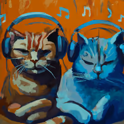 Cats with headphones IV