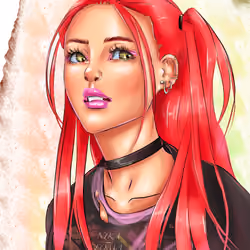 girl with pink hair