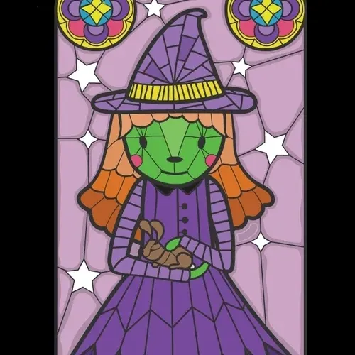 Magical Stained Glass Witch
