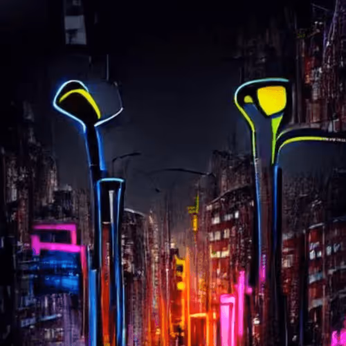 Walking Under The Street Lights Of A New City
