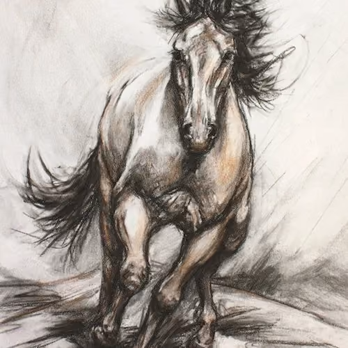 charcoal horse # 8