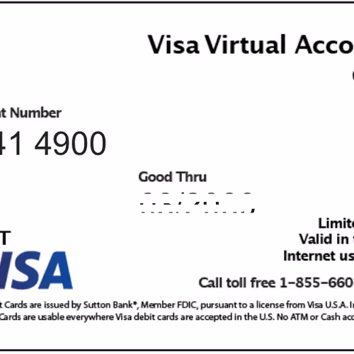 $25 Digital Debit Card