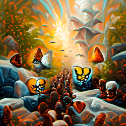 Butterfly Cacoons Across The Gates Of Heaven