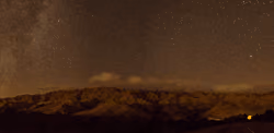 Mountains, clouds and star