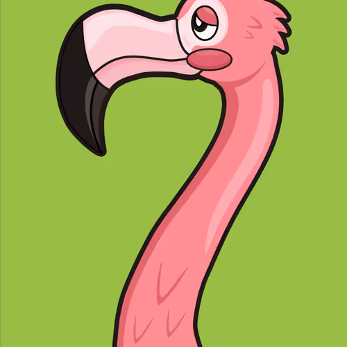 Bored Number 7 - Flamingo