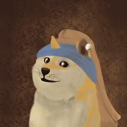 Doge with pearl earrings