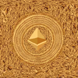 2176 x 1304  ETH LOGO Gold Ethereum Rises Like the Sun through Gold