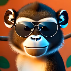 Monkey in sunglasses 3