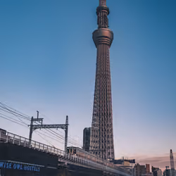 Tokyo Sky Tree and train