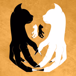 Twin BW Cat Hands