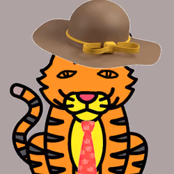 Cute Tiger with Hat and Tie #297