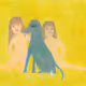 A dog with two women