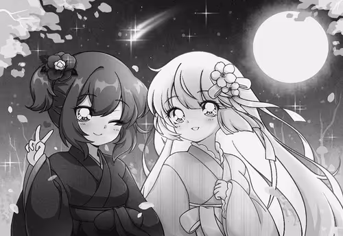 90s Doki and Azuki BW