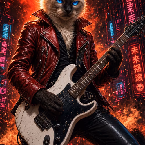 The Stylish Guitarist Cat