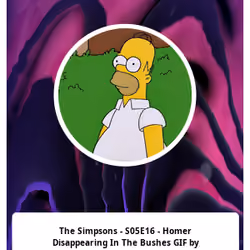 The Simpsons - S05E16 - Homer Disappearing In The Bushes GIF by MikeyMo 