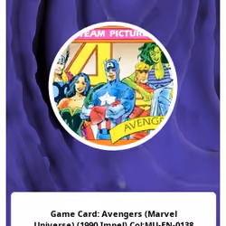 Game Card: Avengers (Marvel Universe) (1990 Impel) Col:MU-EN-0138