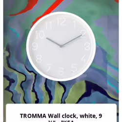 TROMMA Wall clock, white, 9 ¾" - IKEA