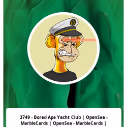 3749 - Bored Ape Yacht Club | OpenSea - MarbleCards | OpenSea - MarbleCards | OpenSea