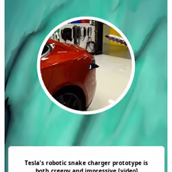 Tesla's robotic snake charger prototype is both creepy and impressive [video]