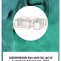 GODMORGON Box with lid, set of 5, smoked, 9 ½x7 ¾x4" - IKEA