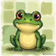 Hand-drawn Texture Grass Green Frog Avatar